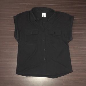Black Short Sleeved Button Up